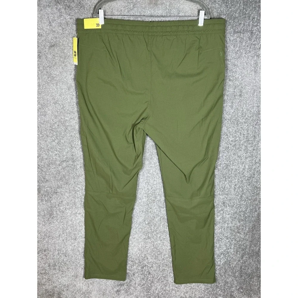 All In Motion Ripstop Pants Mens Size XL Green Stretch Drawstring Pockets UPF50+